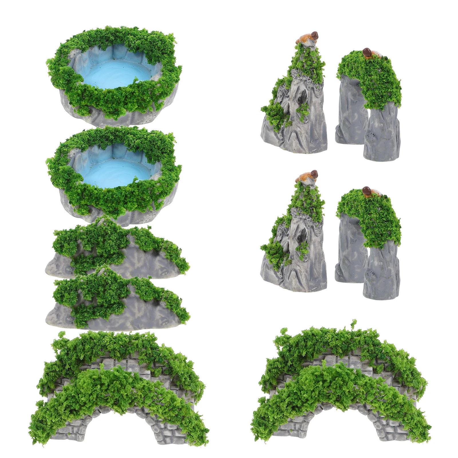 

10 Pcs nament Micro Landscape Decor Resin Rockery Waterfall Miniature Landscape Garden Statue Prop
