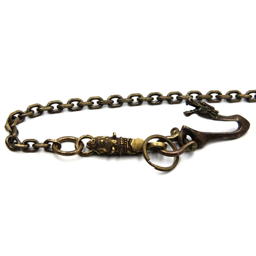 Dragon Hook Bronze Chain Wallet Leather Purse Chain Biker's Keychain Decoration