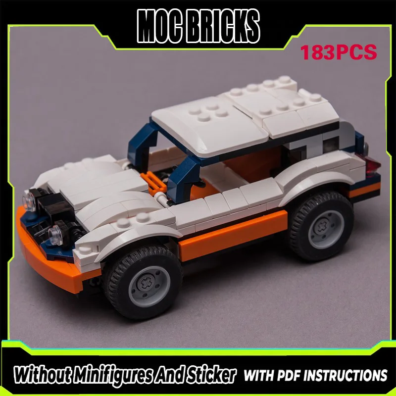 

Модель гоночного автомобиля MOC, конструктор из строительных блоков, белый внедорожник, модульная технология, подарки, праздничный набор для сборки, детские игрушки