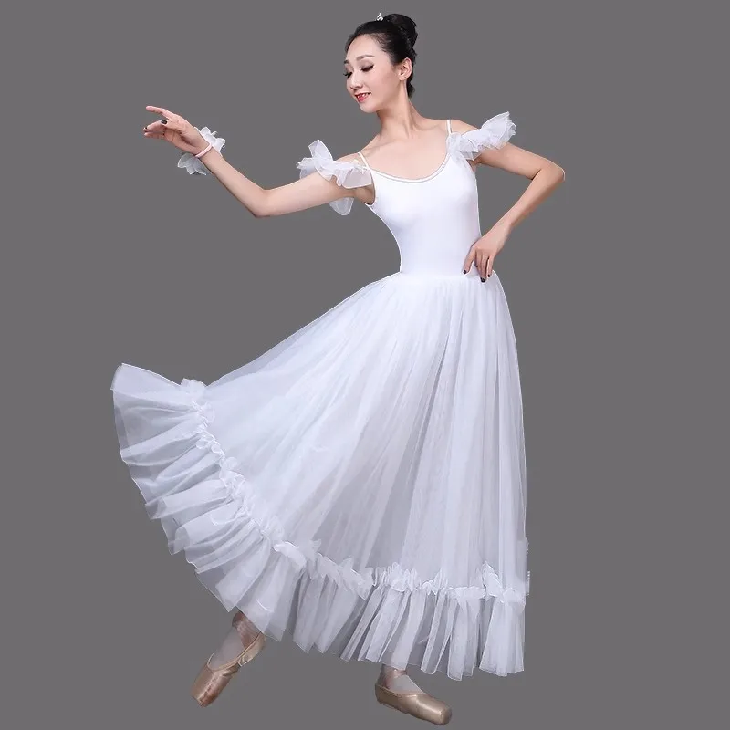 White Black Swan Lake Ballet Costume For Women Adult Romantic Classical Professional Long Tutu Dress Gymnastics Leotard For Girl