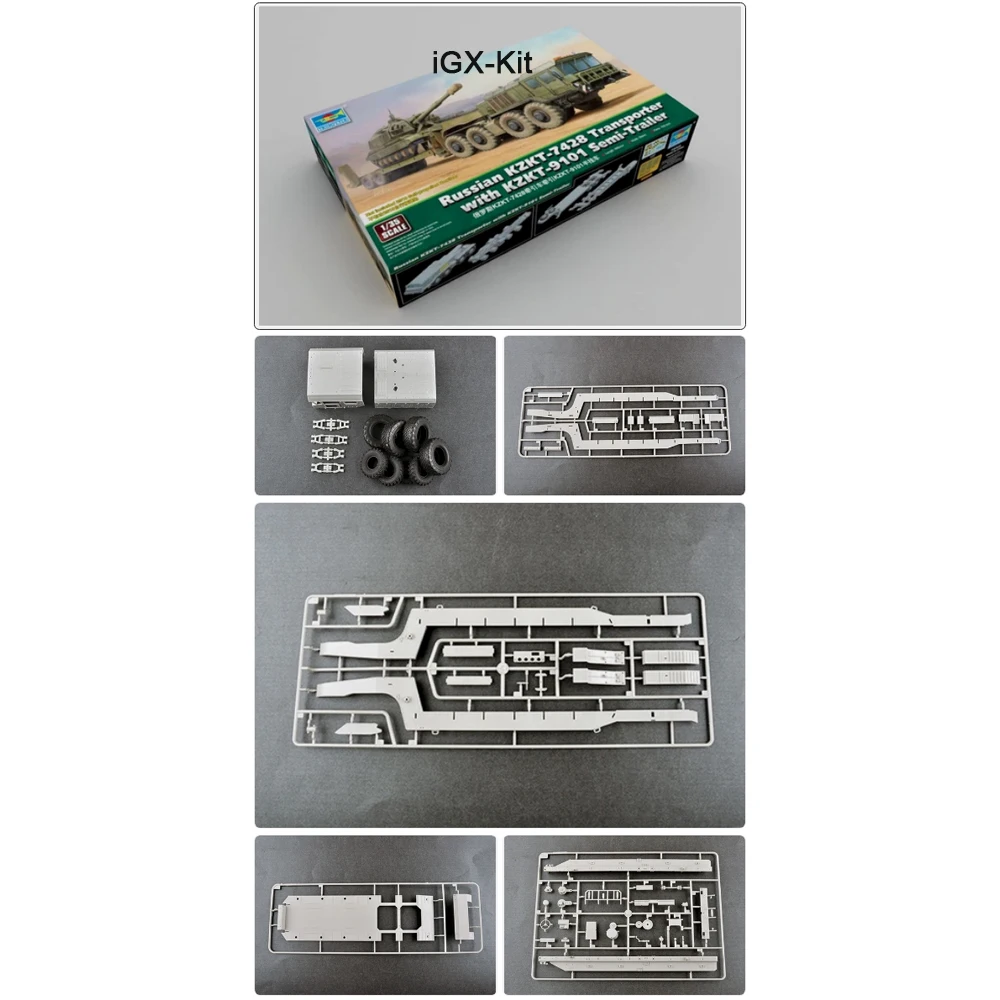 

Trumpeter 01039 1:35 Scale Russian KZKT7428 Transporter W/ KZKT-9101 Semi Trailer Vehicle Hobby Craft Plastic Model Kit