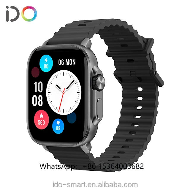 

TJXL-Large Screen 2.01" Full Touch Square Outdoor Sport Smart Watch Fitness Tracker BT Calling Alexa for Android IOS