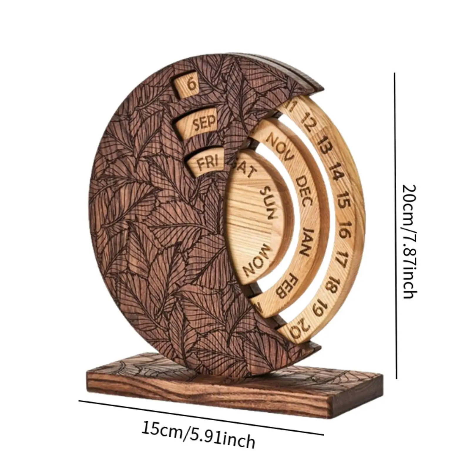 Wooden Perpetual Desk Calendar Gift Idea Resuable Creative Desk Accessories