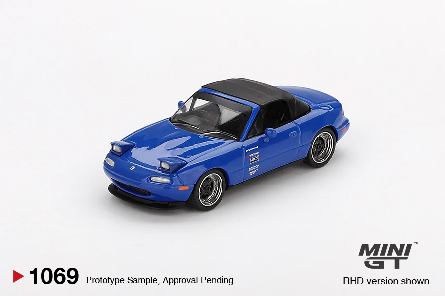 

MINIGT 1/64 Mazda Miata MX-5 (NA) Tuned Version Темно-синий MGT01069-CH Автомобиль из сплава, литая под давлением металлическая модель, детские игрушки для мальчиков