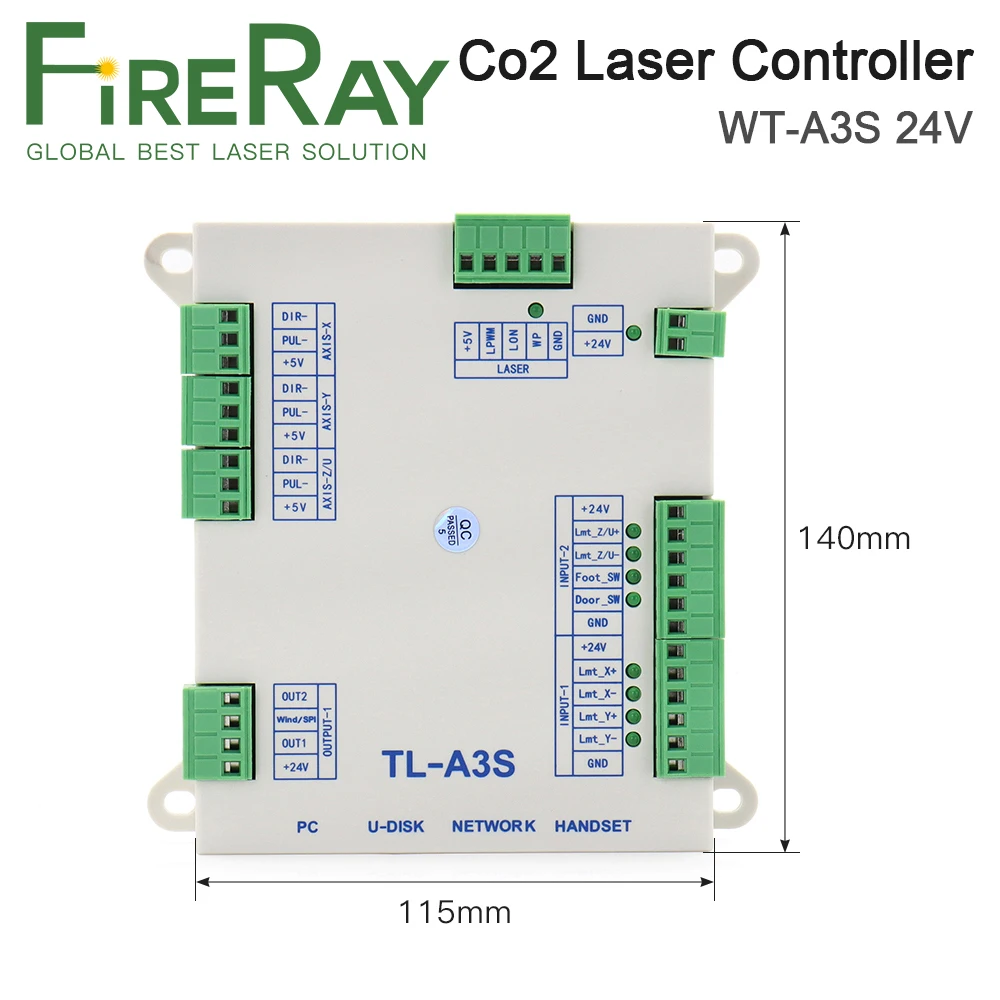 FireRay 레이저 컨트롤러 시스템 WT-A3, CO2 레이저 조각 절단기 교체, AWC708C 라이트 ruida Leetro