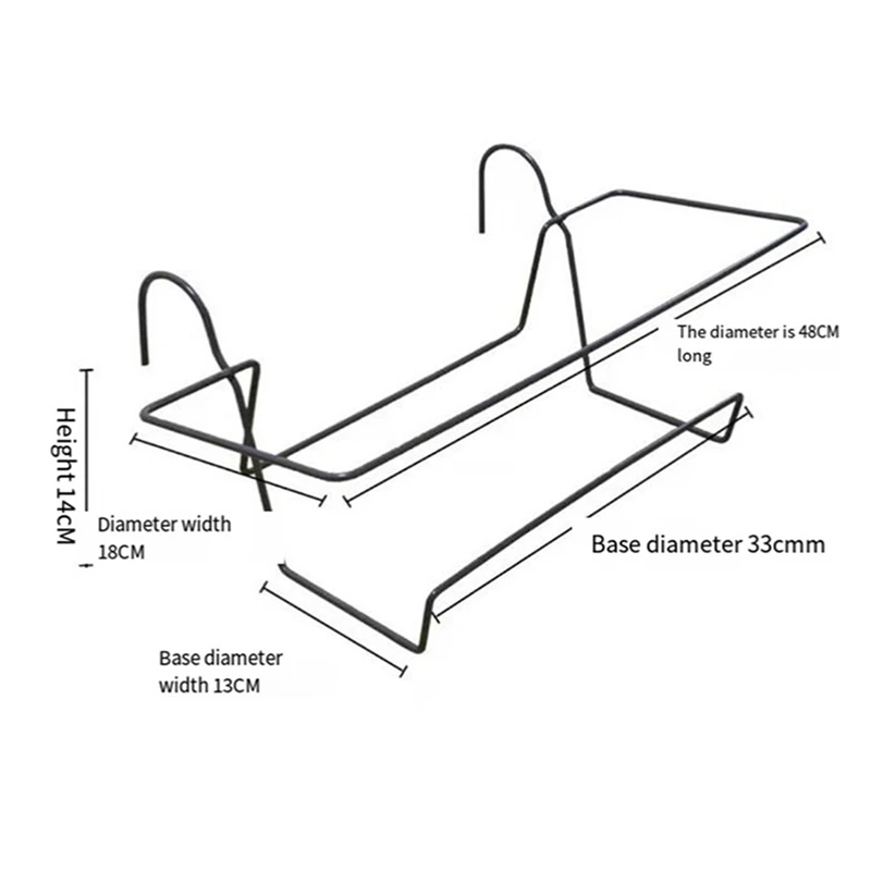 Vaso di fiori appeso Rack piantare attraverso balcone vaso di verdure rettangolare appeso grande staffa lunga striscia