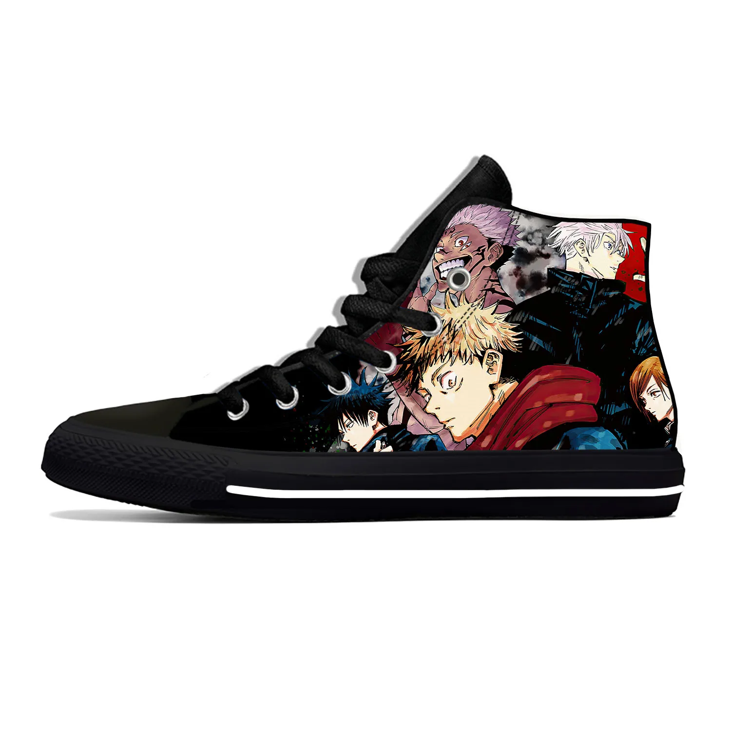 Hot Japanese Anime Manga Jujutsu Kaisen Gojo Satoru Casual Shoes Breathable Men Women Sneakers High Top Lightweight Board Shoes