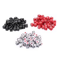 50Pcs Dices 8mm Plastic White/Black/Red Gaming Dice Standard Six Sided Decider Birthday Parties Board Game