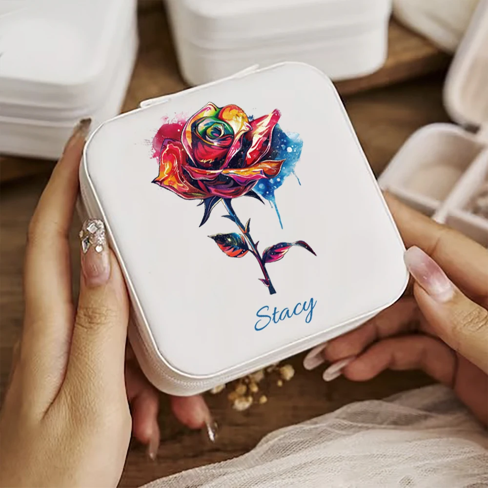 Personalisierte Schmuckschatulle mit Namen und Text, individuelles Hochzeitsgeschenk, geeignet für Hochzeiten, Muttertag und Geburtstage