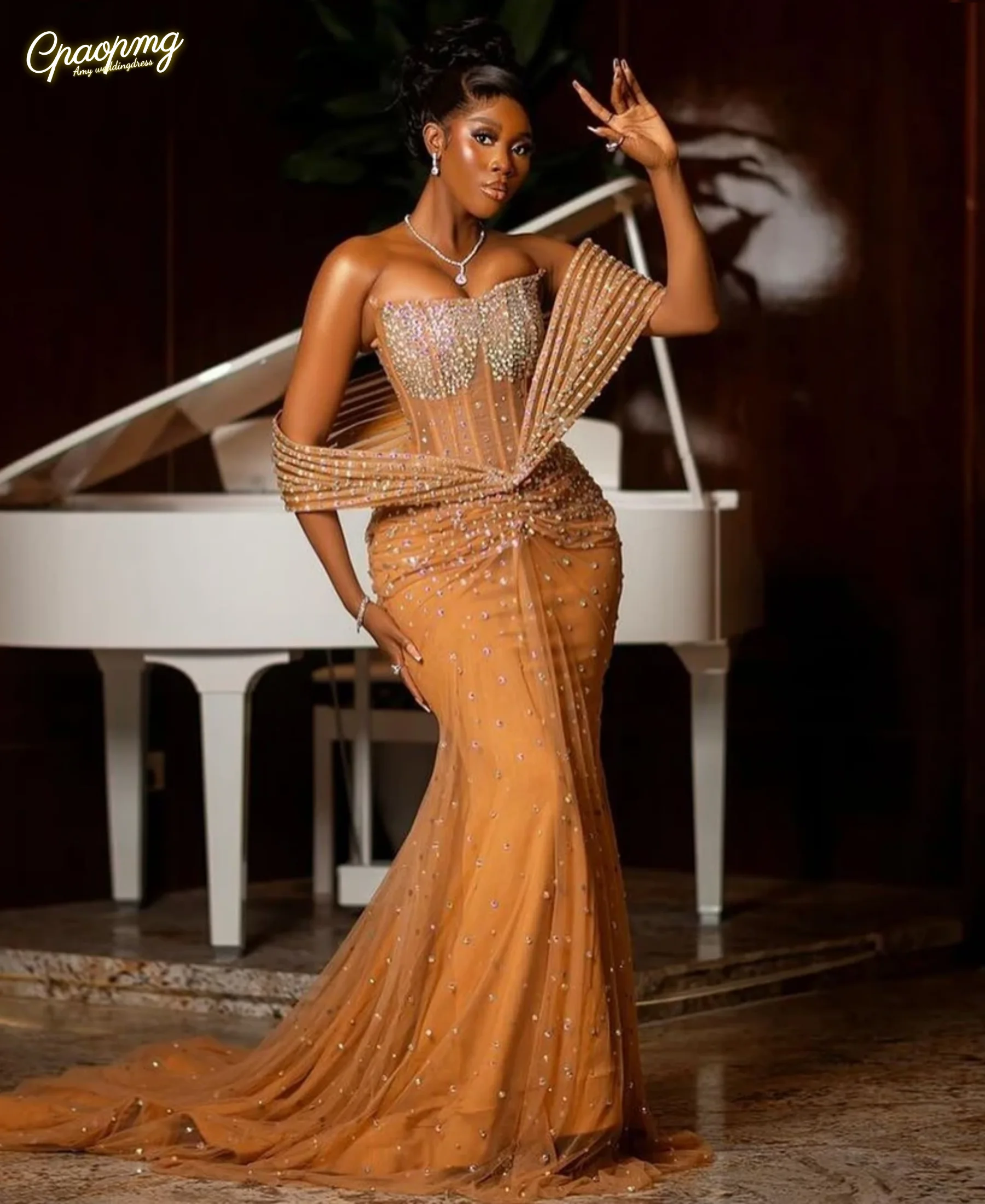 Personalizado requintado sereia vestidos de noite para mulheres fora do ombro cristais espartilho vestidos de baile novia