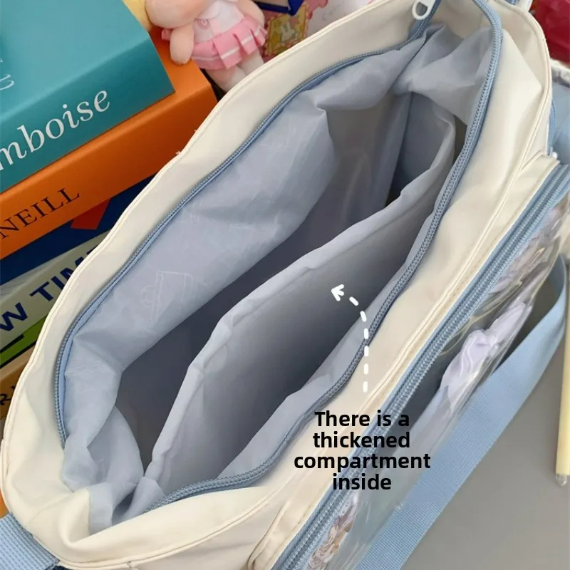 Trendy Transparent Crossbody Bag for Girls Large Capacity Shoulder Bags Fashionable School Style Texture and Versatile Ita Bag image 4