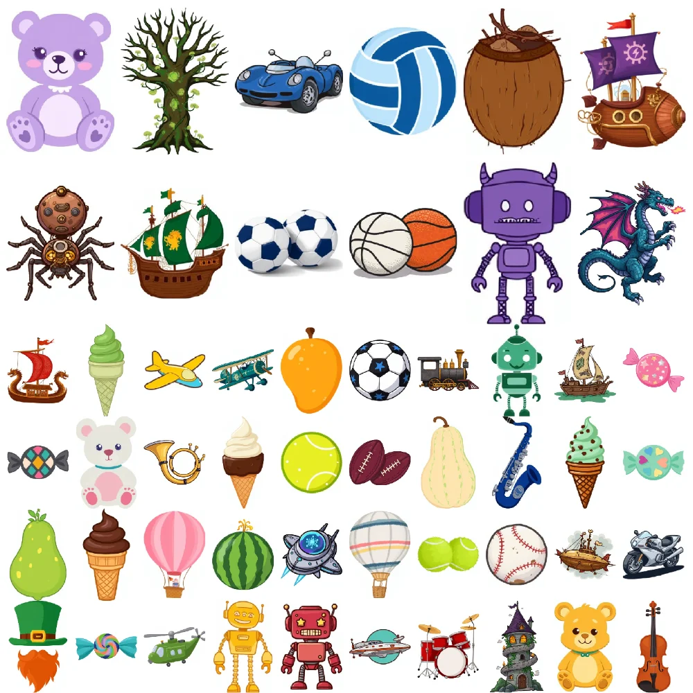 

54pcs Temporary Tattoo Ball Waterproof Long-lasting Body Stickers Airplane Football Cartoon Robot For Shoulders Cheeks Boys