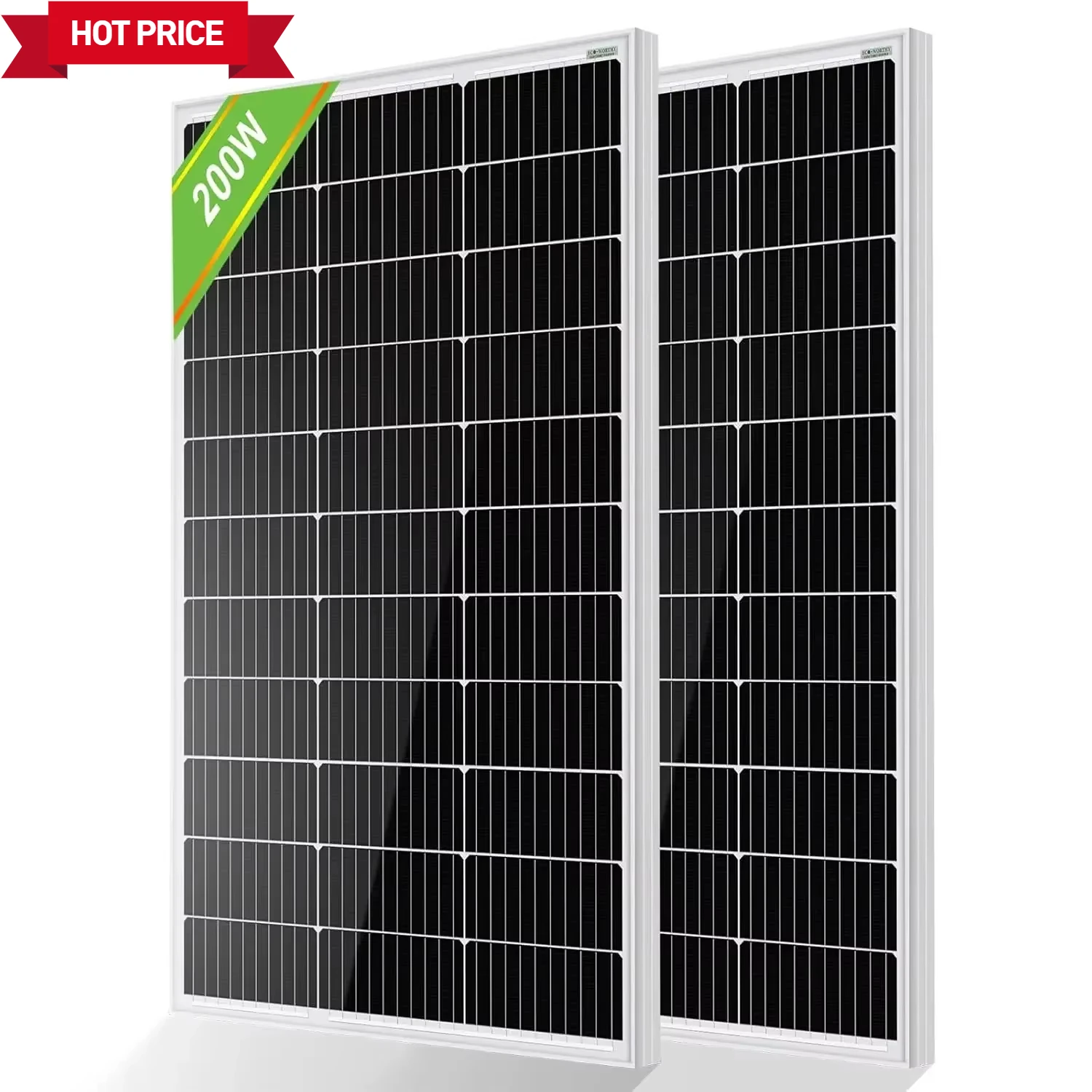 2pcs 100 Watt Solar Panels 12 Volt Monocrystalline Solar Panel for RV Marine Boat and Other Off-Grid Applications, 2-Pack 100W