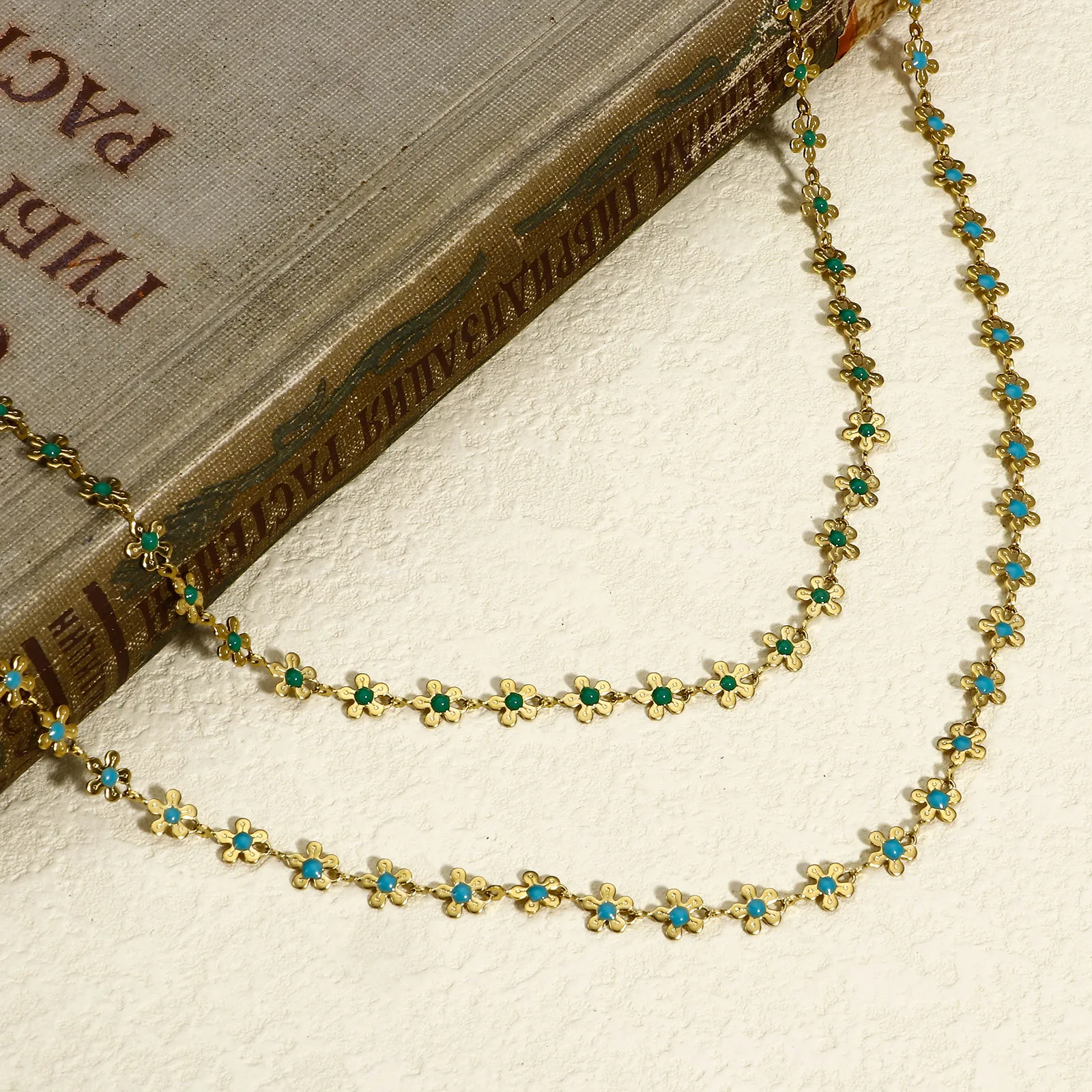 1 M 304 Stainless Steel Handmade Link Chain For Handmade DIY Jewelry Making Findings Flower Gold Color Chain 6mm