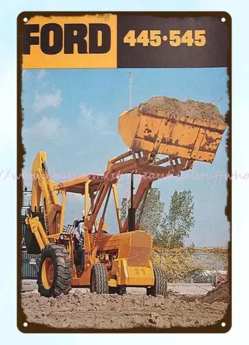 1978 445 545 Tractor Loader Backhoe farm machinery metal tin sign