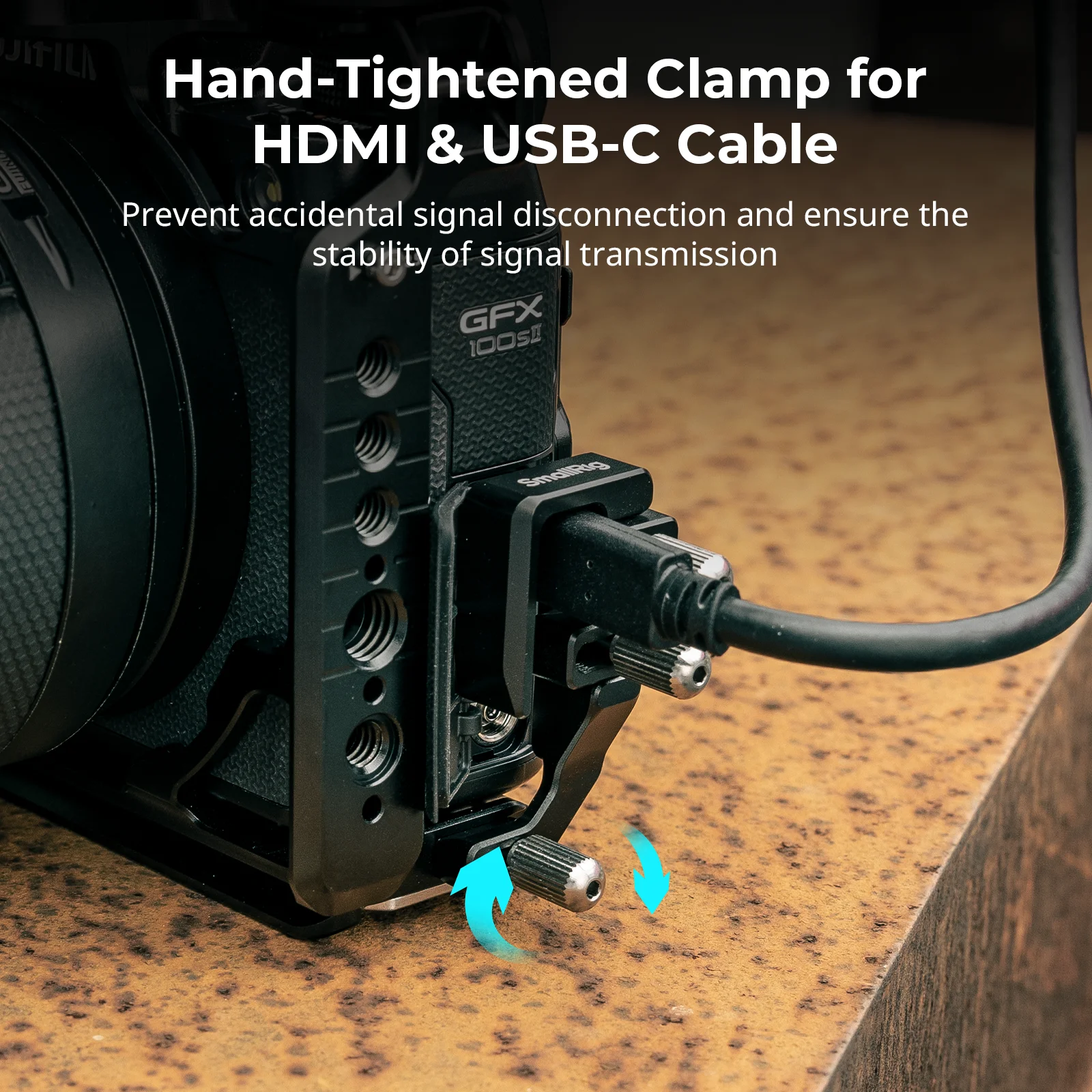 SmallRig GFX100S II Camera Cage Kit for FUJIFILM GFX100S II with HDMI & USB-C Cable Clamp Arca-Swiss Quick Release Plate -4715