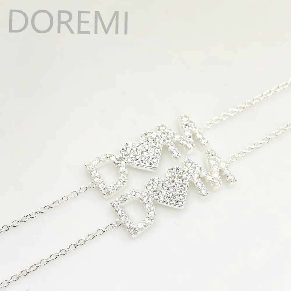 

latefah personalized name, Cz letter heart charm bracelet, the latest gift jewelry link name, women's bracelet