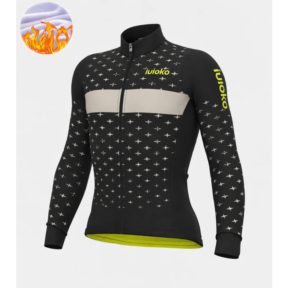 IUIOKO Men Cycling Jacket Winter Jersey Bike Clothes Thermal Fleece MTB Bicycle Clothing Jersey sports MTB Bicycle Clothe 2027