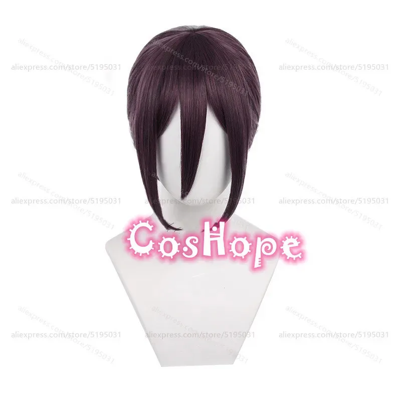 Reze Cosplay Wig Short Dark Purple Wig Cosplay Anime Cosplay Wigs Heat Resistant Synthetic Wigs Party Hair for Women