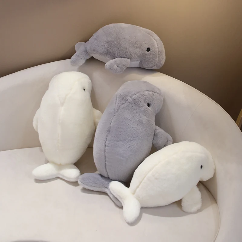 Muñeco de peluche de Dugong para niños, juguete Kawaii de 40/50cm, Animal de vaca marina realista, almohada de peluche, regalos de cumpleaños,