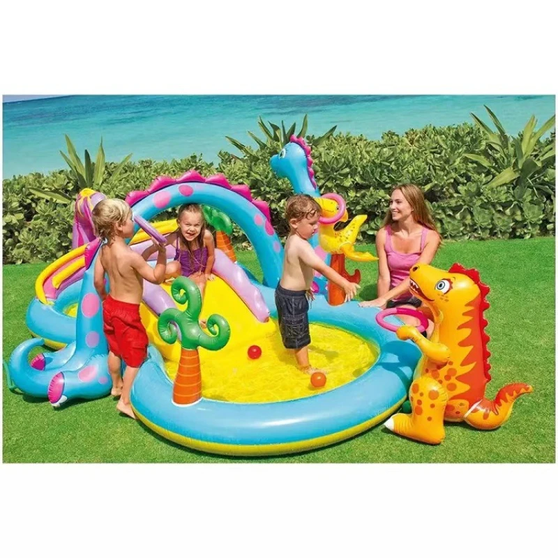 

INTEX57135 Dinosaur figure-of-eight park fountain, children's castle slide inflatable pool