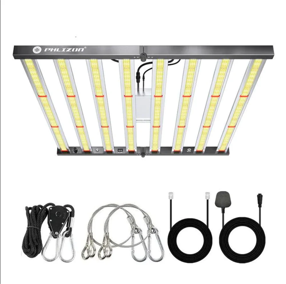 Phlizon 실내 식물용 LED 성장 라이트 바, 데이지 체인 조도 조절 램프, FD6500 640W, 풀 스펙트럼, 2592PCs LM281B LED