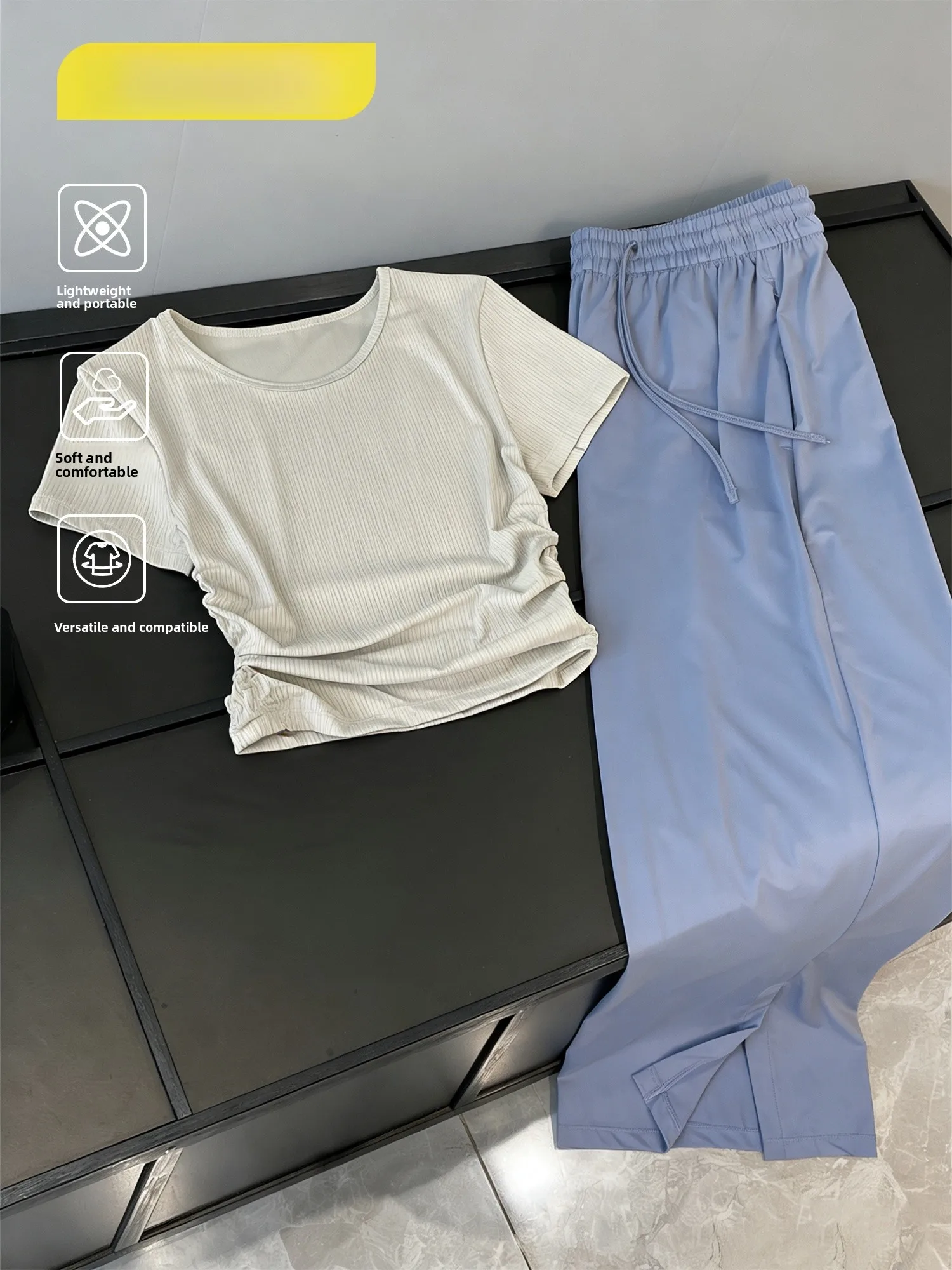 

ZEENI Women's Qui Dry Fitn Clothes ort Sve T-irt Casual Outdoor Running Climbing Mountain Two-Piece Set Breathable