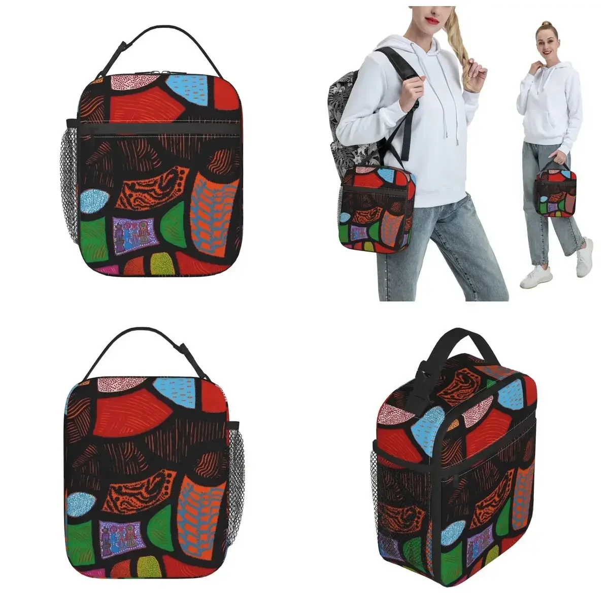 Yayoi Kusama-Sacos de Almoço Isolados para Homens e Mulheres, Recipiente Térmico, Alta Capacidade, Tote, Lancheira para Trabalho, Piquenique