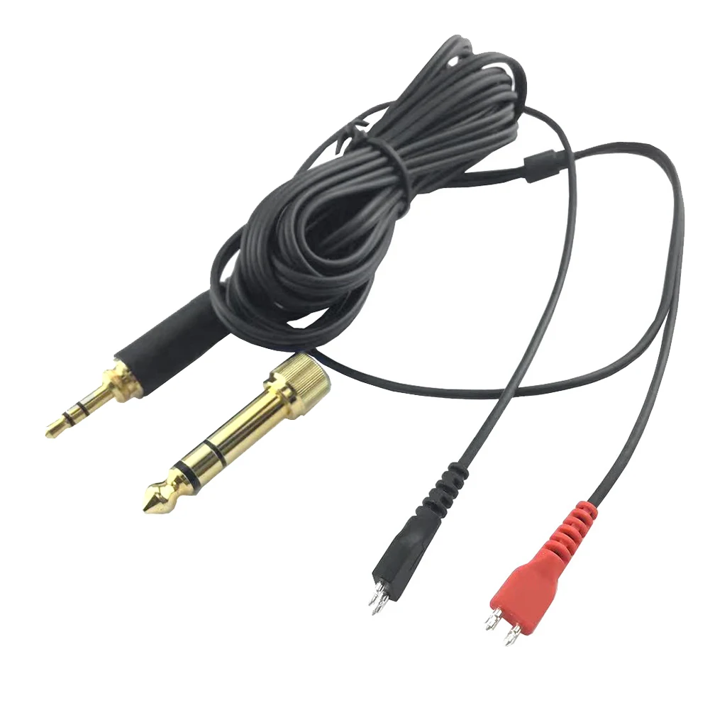 Substituição do cabo de áudio para auscultadores Sennheiser, L longo R curto, HD25, HD560, HD540, HD480, HD430, 414, HD250