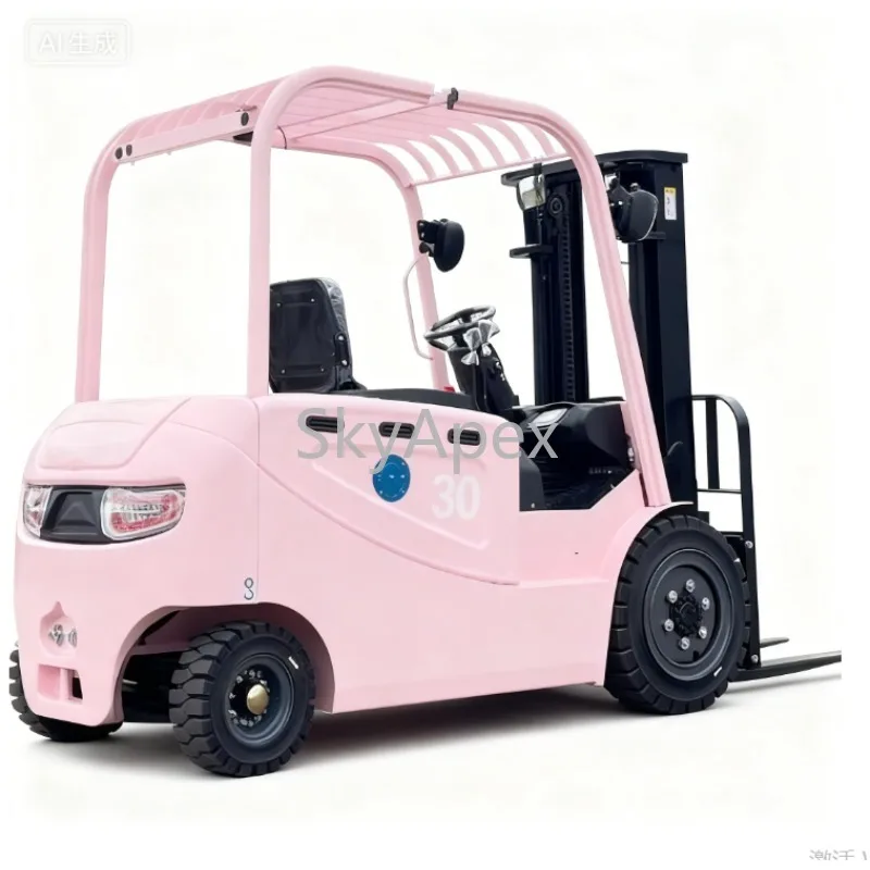 رافعة شوكية ببطارية عالية الجودة 3 طن رافعة شوكية كهربائية باللون الوردي مع بطارية ليثيوم مع دعم ما بعد البيع معتمد من CE