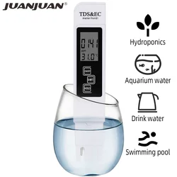 Portable 3 In 1 TDS Tester EC Meter Digital TDS EC Temp Detector Conductivity Water Quality Test Pen for Pool Aquarium