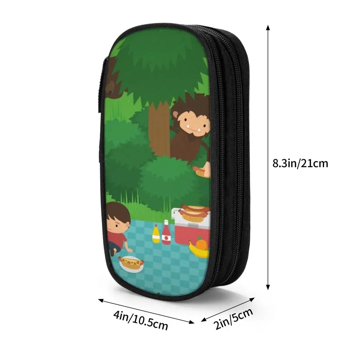 Sneaky Sasquatch Picnic Pencil Cases Big Capacity Pen Bags Pen Box Pencil Pouch For Boys Girls Students Stationery School Office