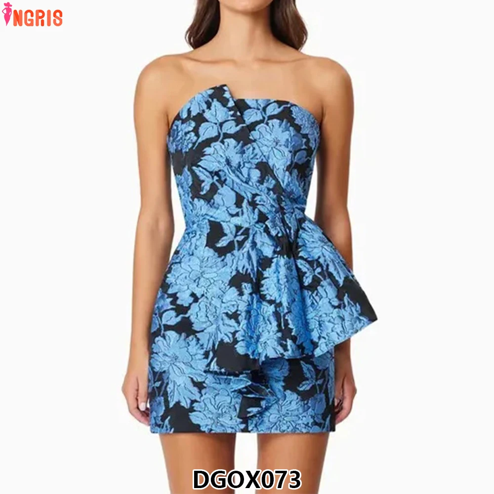 

2025 New Women's Fashion Versatile Slim Fit Temperament Jacquard Design Dress -DGOX073