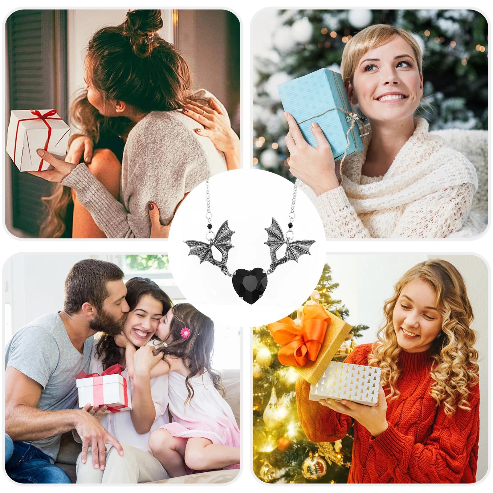 

Gothic Style Alloy Bat Wing Pendant Necklace Crystal Batnecklace Fashion Neck Ornament For Women Party Costume Jewelry