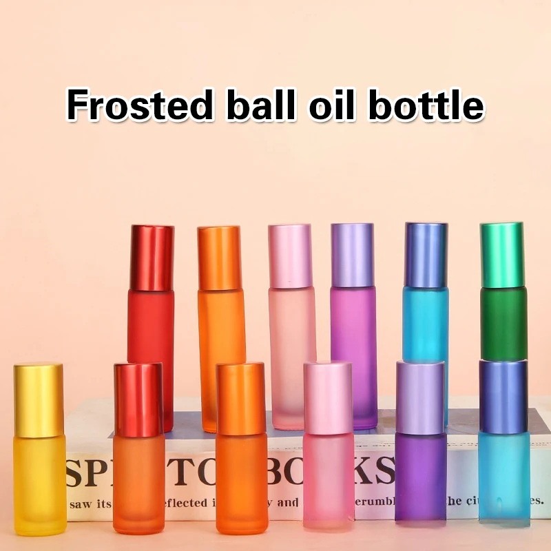 Botella enrollable de aceite esencial, botellas de Perfume vacías multicolores, contenedores de vidrio, contenedor de producto para el cuidado de la piel, 3 uds.