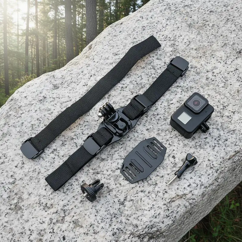 First View Shooting Helmet Strap Mount 1 Set Action Camera Fixed Belt Holder for Skiing Motocross Outdoor Activities