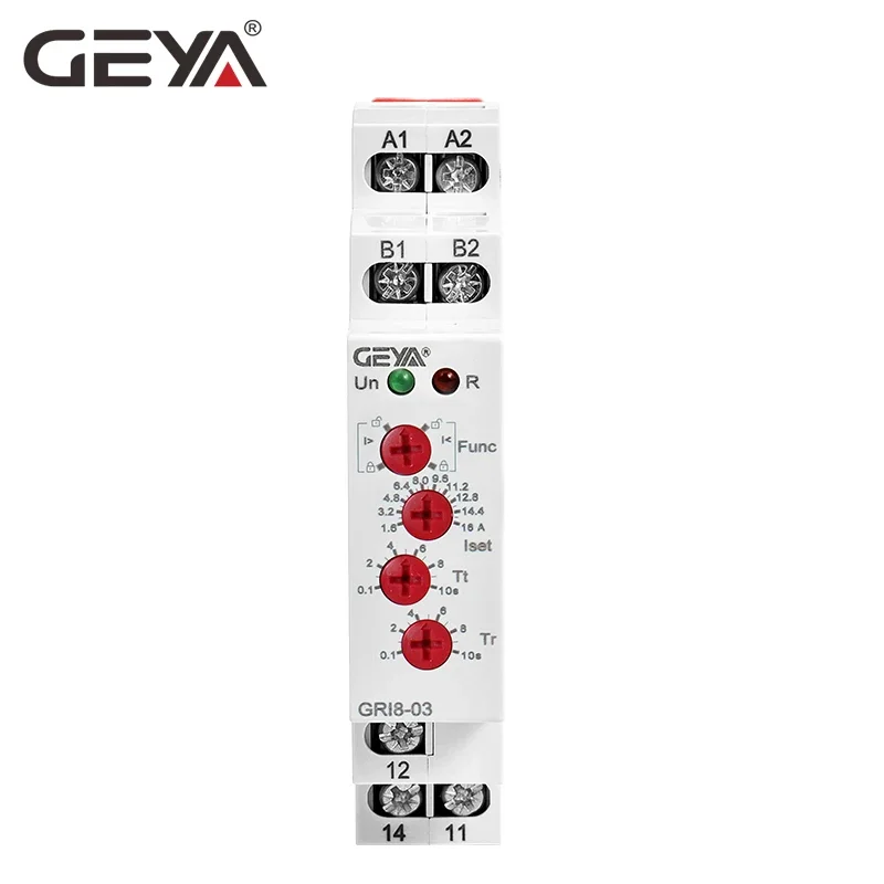 GEYA GRI8-03/04 Over Current or Under Current Adjustable Relay 0.05A 1A 2A 5A 8A 16A Current Relay
