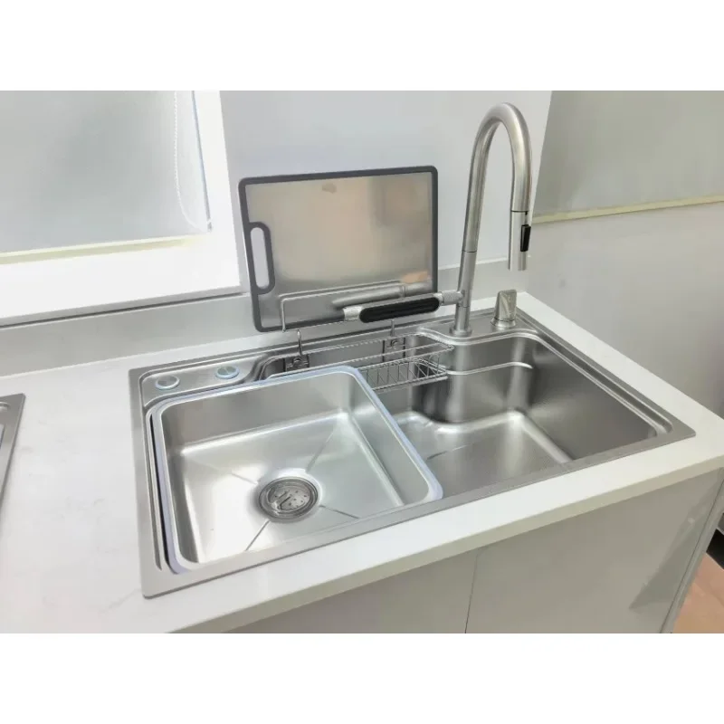 Multi Function Stainless Steel 304 Brushed Surface Wash Basin Kitchen Sink Premium Quality