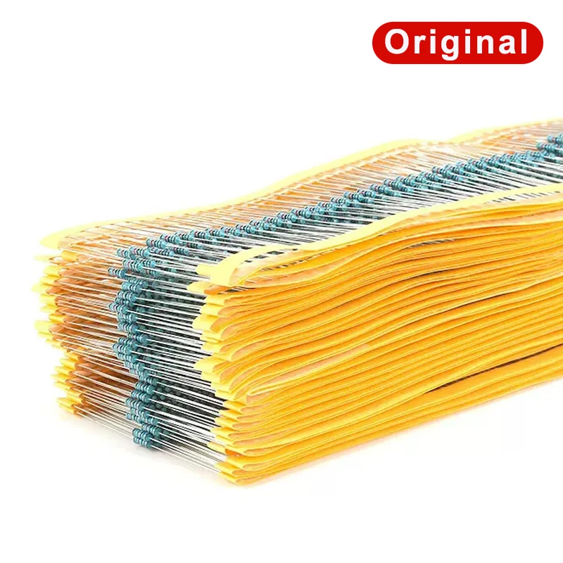 

500pcs 1/4W 1R~10M 1% Metal Film Resistor 100R 220R 1K 1.5K 2.2K 4.7K 10K 22K 47K 100K 100 220 1K5 2K2 4K7 Ohm Resistance