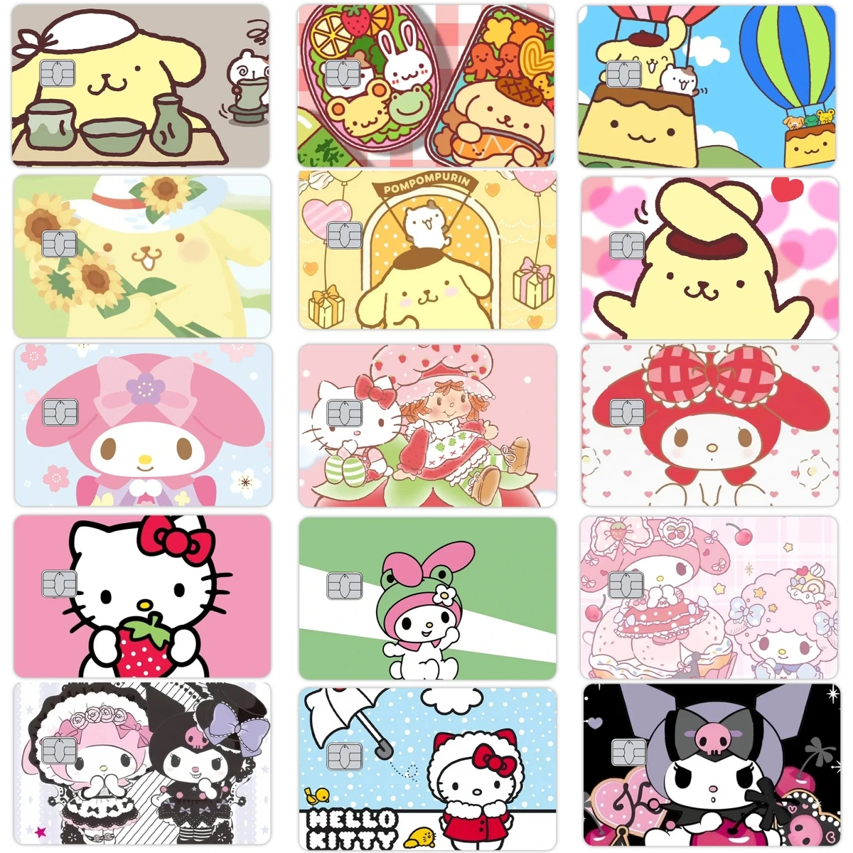 

Мультфильм Pom Pom Purin My Melody Kuromi аниме Diy маленький большой без чипа кредитная дебетовая карта пленочные наклейки Kawaii лента наклейка на кожу подарки