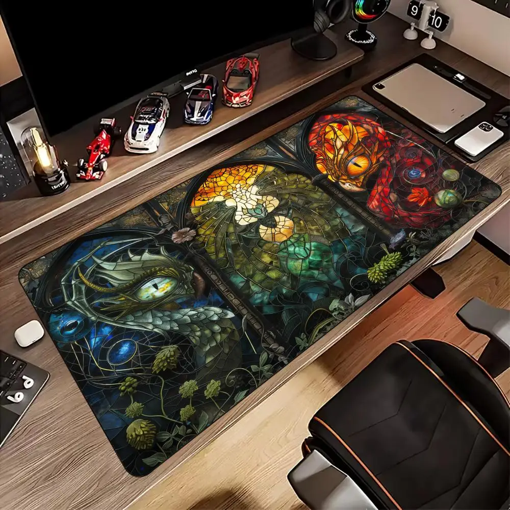 

Colored glass style bat theme Mouse Pad Desk mat with stitched edge Natural rubber base pc accessories Gaming mat magic playmat