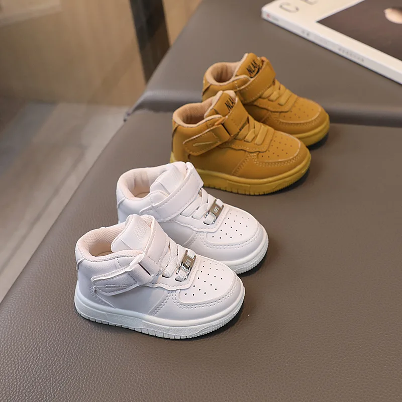 أطفال خريف جديد أحذية من الجلد الفتيات باطن لينة عدم الانزلاق مريحة ليتل حذاء أبيض الأولاد تنفس أحذية رياضية كاجوال للأطفال #2