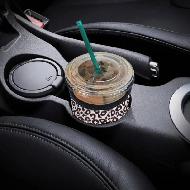 3-Piece Leopard Print Cup Sleeve Set Diving Material Coffee Cup Sleeve Water Cup Shockproof Insulated Sleeve Beverage Cup Sleeve
