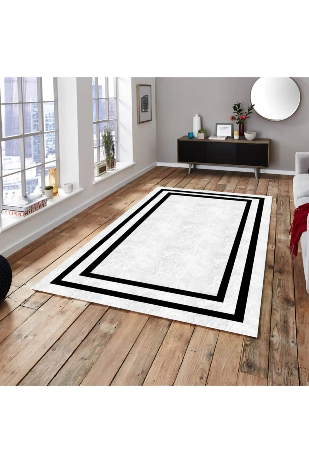 

DOLBOVI digital printing black white decorative carpet