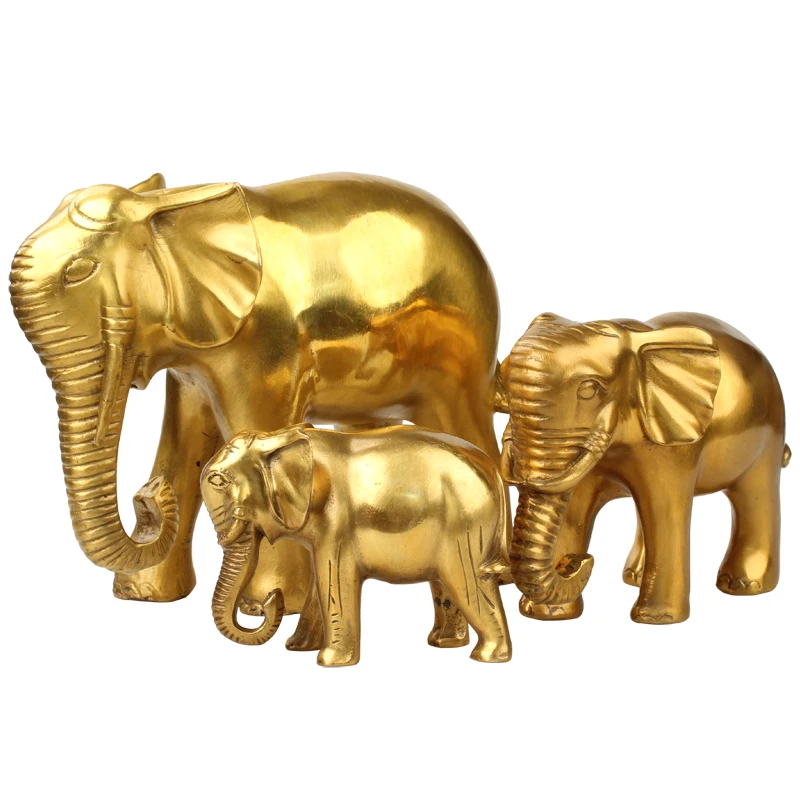 

large-Bring in wealth and treasure # office home shop Money Drawing efficacious Talisman Fortune Elephant FENG SHUI Brass statue