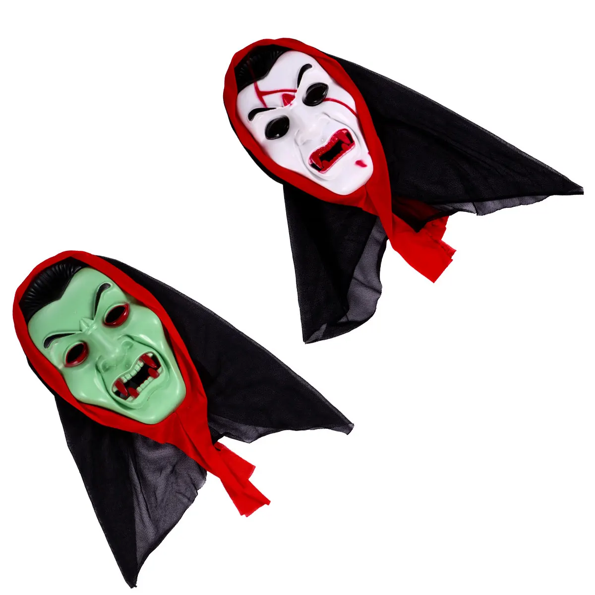 2 Pcs Grimace Scary Face PVC Horror for Halloween Party Adult Cosplay Adjustable Elastic Mask Masquerade Costume