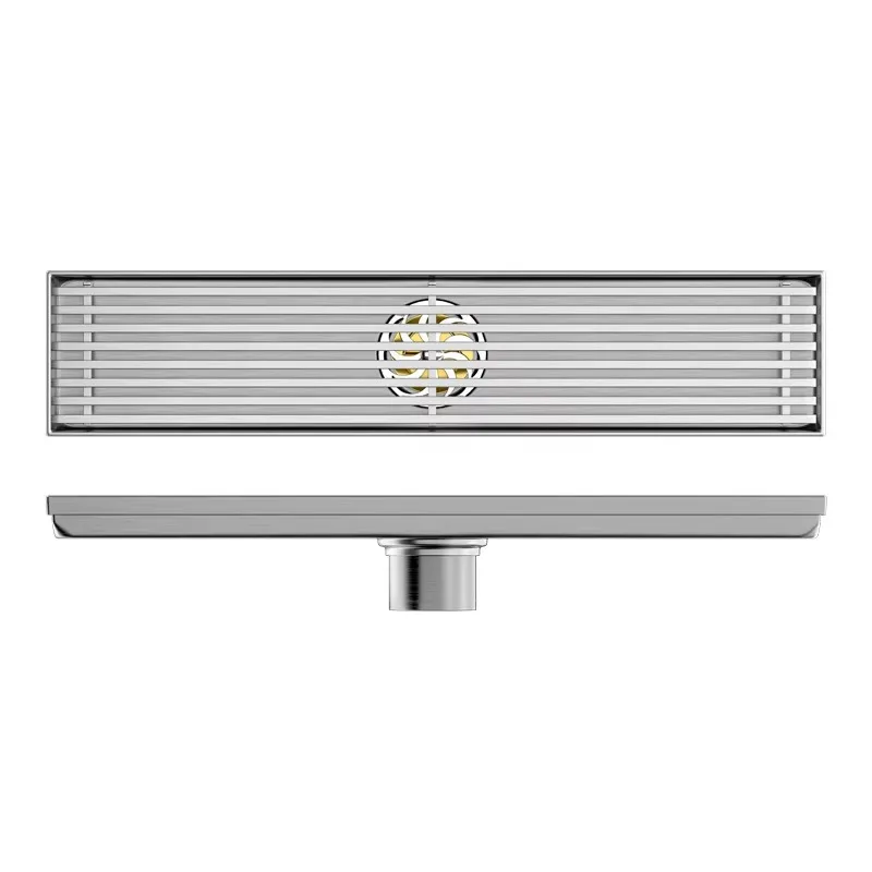 304 Stainless Steel Linear Floor Drain, 8.5cm Wide Long Strip Design, Rectangular Grille, Anti-Odor for Bathroom Shower