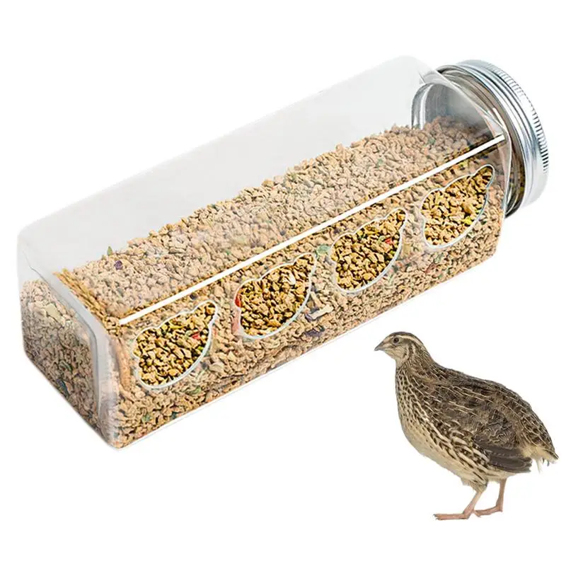 Quail Feeders No Waste 4 Ports No Mess Chicken Feeder For Brooder Portable Parrot Feeder Cage Accessories For Quail Parrots