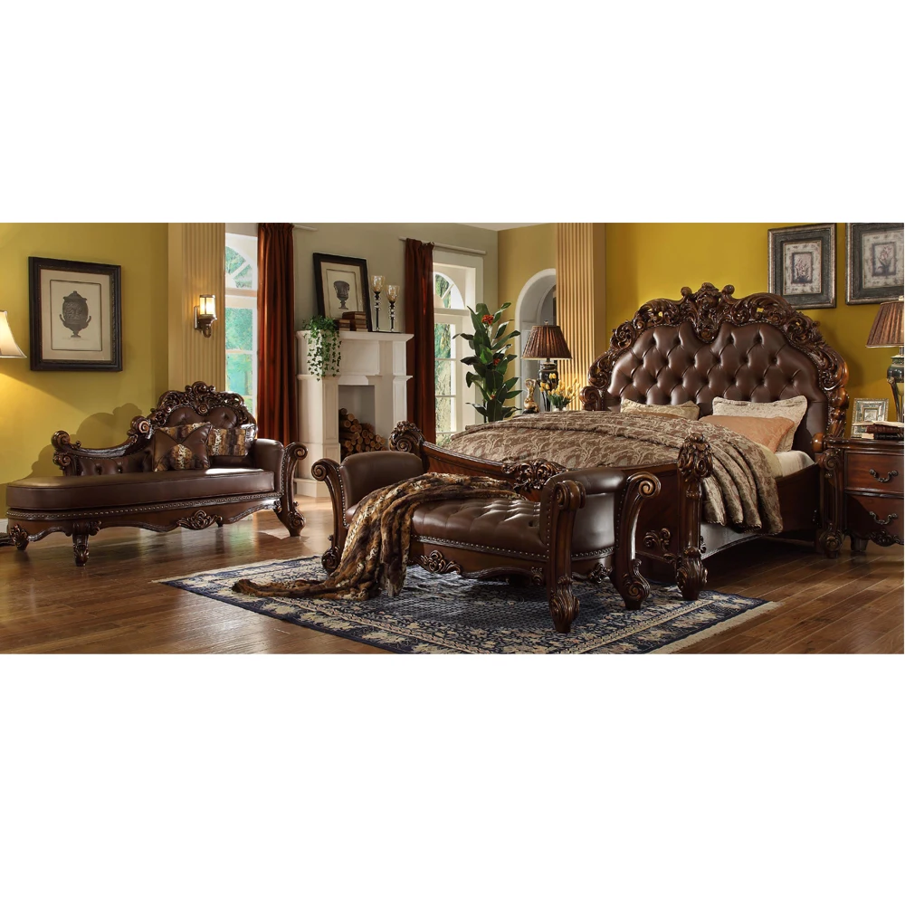 Indian Design Double Bed Make Up Table New Arrival Bedroom Furniture