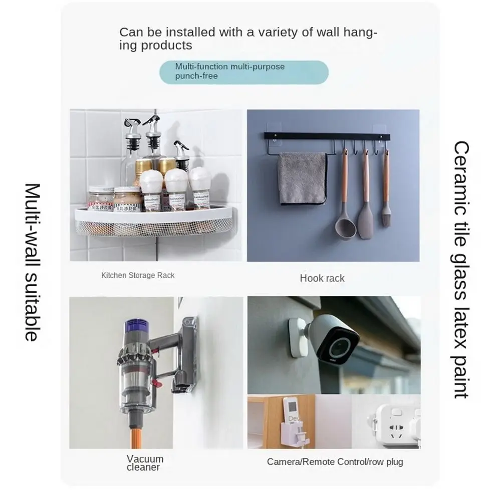 Bathroom Wall Picture Hanger Poster Cabinet Shelf Pegs Strong Adhesive Screw Stickers Wall  Hook Wall Hanger Adhesive Nails